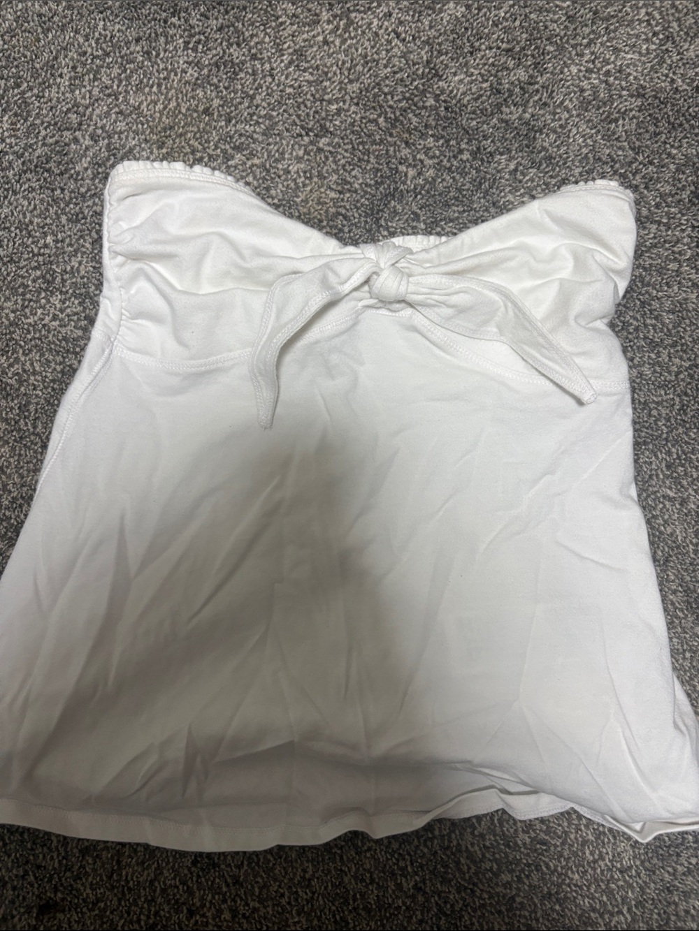 Hollister White Strapless Tie-Front Tube Tank